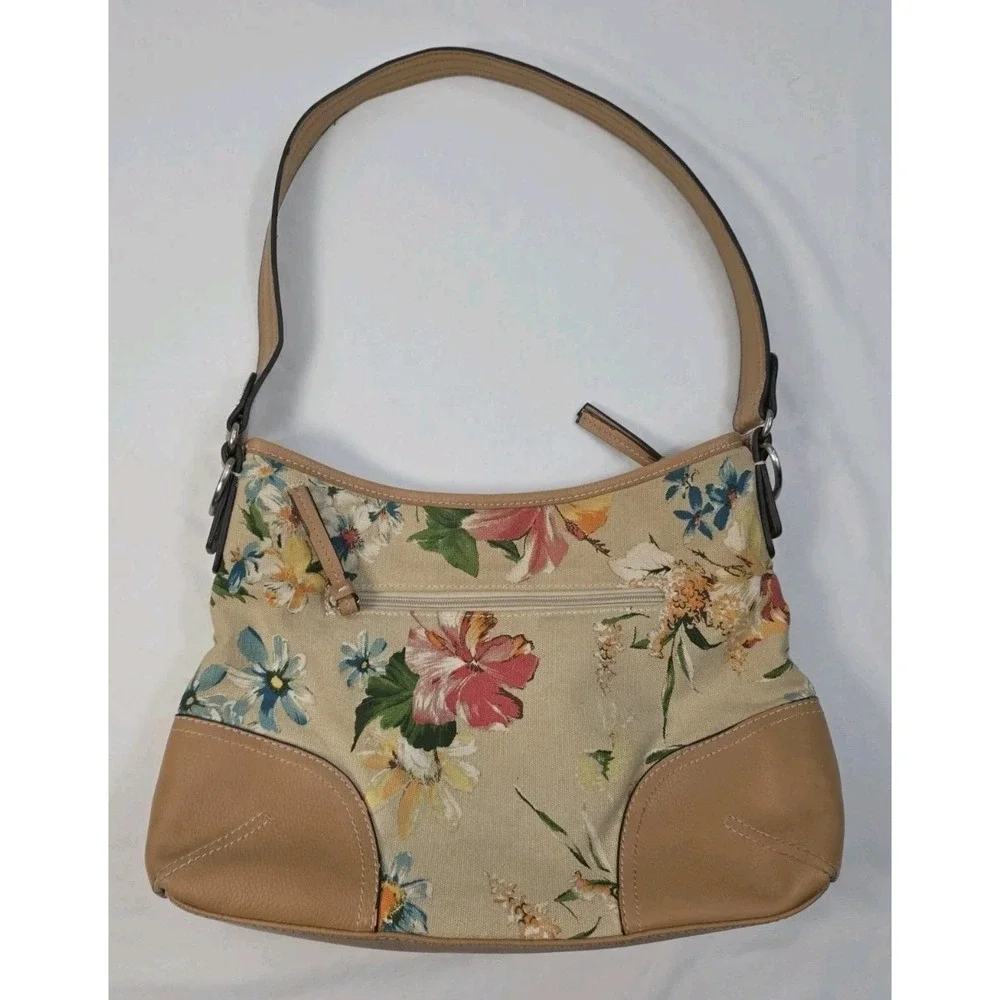 Carribbean‎ Joe Floral Handbag Canvas And Leather Purse